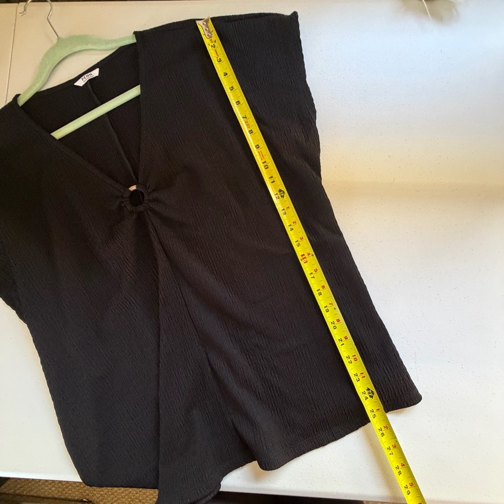 Penningtons Black Short Sleeve Stretch Blouse Top Size 2X Office Summer Basic - Picture 8 of 9